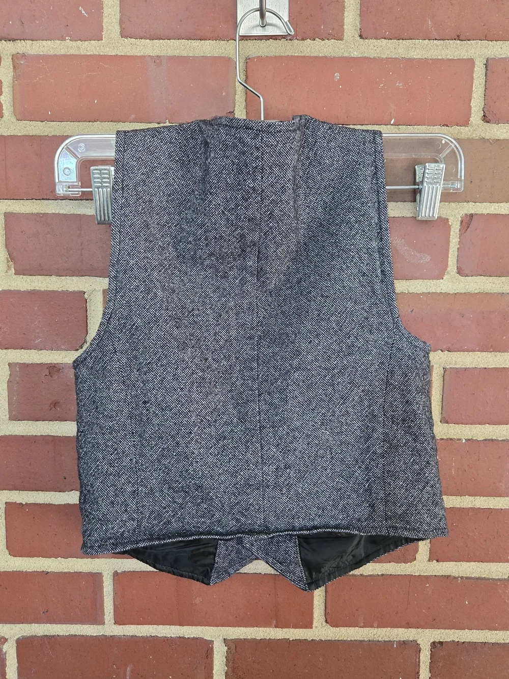 Gymboree Boys Gray Tweed Dress Vest Size Medium 7-8 Formal Wedding Holiday